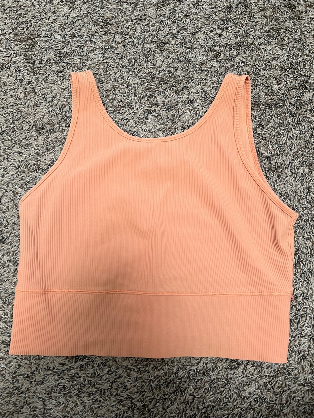 Ribbed Scoop Crop bra - orange
